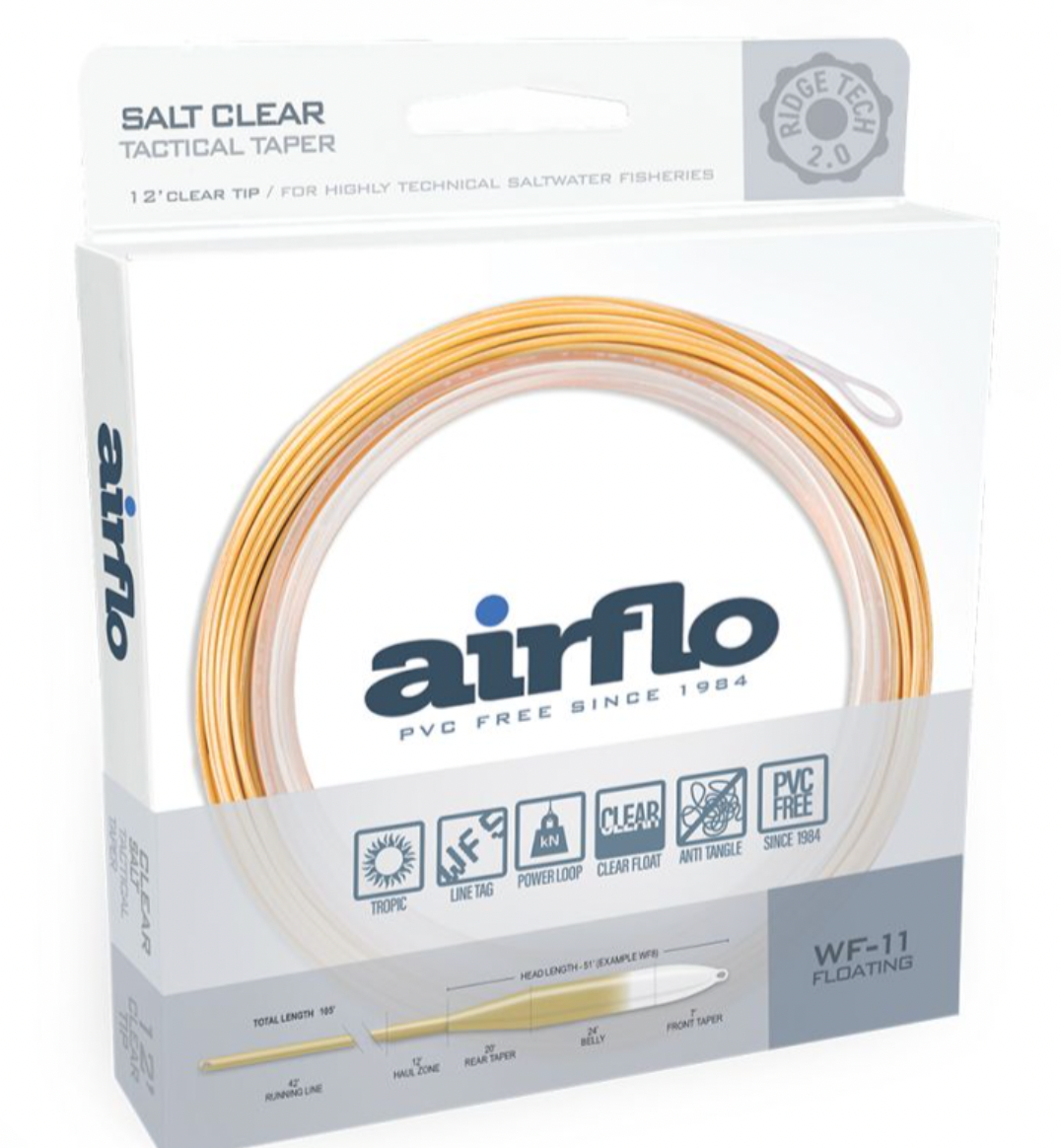 AIRFLO SUPERFLO RIDGE 2.0 FLATS TACTICAL TAPER 12FT CLEAR TIP