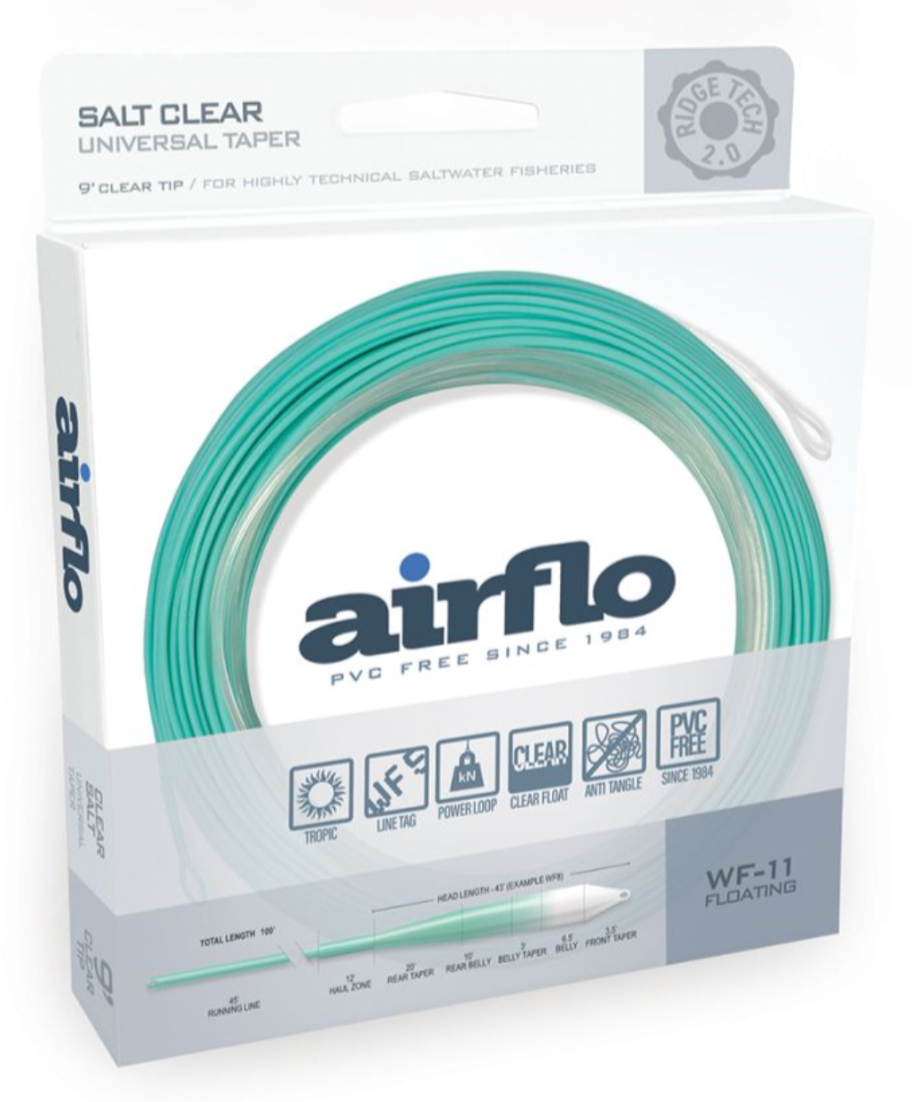 AIRFLO SUPERFLO RIDGE 2.0 FLATS UNIVERSAL TAPER 9FT CLEAR TIP