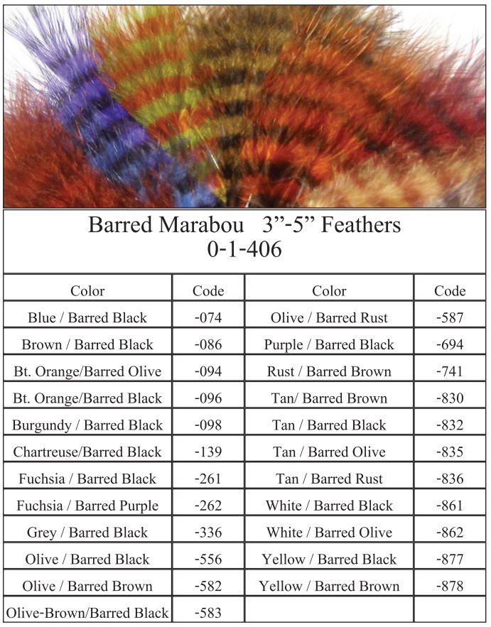 MFC Barred Marabou Blood Quill (1/8 oz)