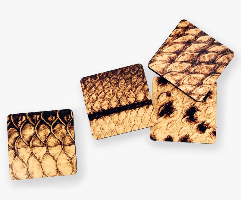 Mokie Burns Wood Coasters (Set of 4)